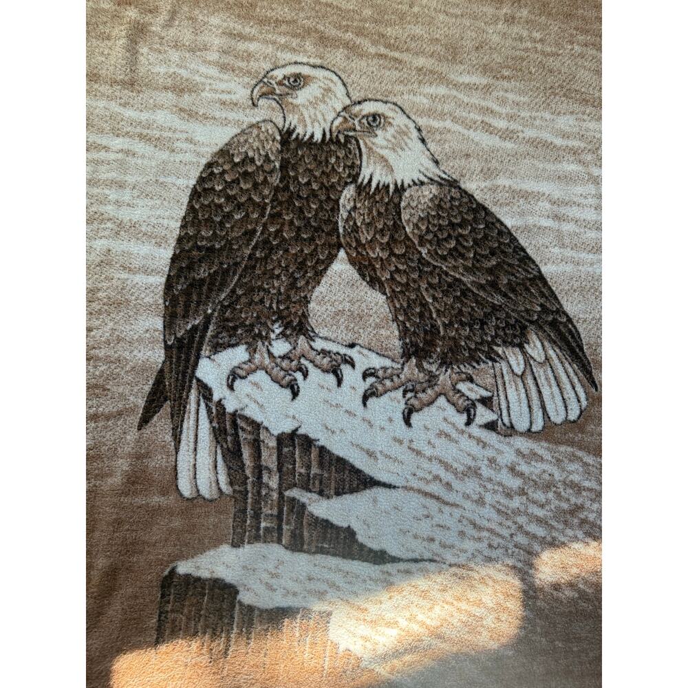 Biederlack Vintage Eagles plush double sided blanket throw